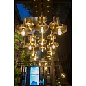 Faro Pendelarmatuur WHIZZ E27 IP20, goud, zwart 