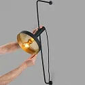Faro Wandarmatuur WHIZZ E27 IP20, goud, zwart mat 