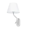 Wandarmatuur ETERNA E27 IP20, chroom, wit 