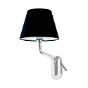 Wandarmatuur ETERNA E27 IP20, chroom, zwart 