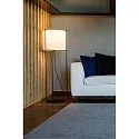 Faro Staande lamp DRUM E27 IP20, beige, zwart mat 