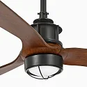 Faro Plafond ventilator JUST FAN M met Afstandsbediening IP20, noten, zwart mat