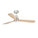 Plafond ventilator LANTAU L met Afstandsbediening IP20, nikkel mat, grenen