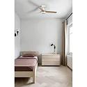 Faro Ceiling fan MINI PUNT S with remote control IP20, white matt, maple