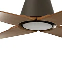 Faro Plafond ventilator TYPHOON M met Afstandsbediening IP44, bruin, ahorn