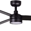 Faro Plafond ventilator RUDDER S met Afstandsbediening IP20, zwart mat, walnoot