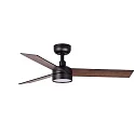 Plafond ventilator RUDDER 3 S met Afstandsbediening IP20, zwart mat, walnoot