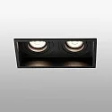 Faro Plafondinbouwarmatuur HYDE SQ 2-vlams GU10 IP20, zwart mat 