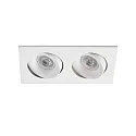 ceiling recessed luminaire ARGON 2 flames, square, swivelling GU10 IP20, white matt 