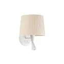 Wandarmatuur SAMBA E27 IP20, beige, wit mat 
