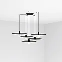 pendant luminaire PLAT 5 flames E27 IP20, black matt 