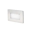 Faro wall recessed luminaire GRON square, switchable, with diffuser IP65, nickel satined 