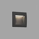 Faro Wandinbouwarmatuur SEDNA SQ90 vierkant, indirect, schakelbaar IP65, donkergrijs 