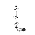 outdoor wall luminaire CLAP 3 flames LED IP65, black 