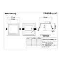 Frisch-Licht LED Recessed Downlight, 15W, 3000K, 1500lm, square, IP21, opal, white