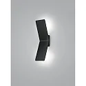 Knapstein wall luminaire ADA 2 flames, square IP20, black dimmable