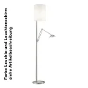 Knapstein LED Floor lamp 952, brass matt, shade chintz white