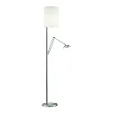 Staande lamp 952 met scharnierende arm, met LED-spot IP20, nikkel mat, wit mat dimbaar