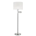 Staande lamp LILO-S cilindrisch, instelbaar, met Trekschakelaarketting E27 IP20, chroom, nikkel mat, wit dimbaar
