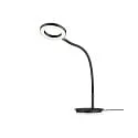 table lamp TESSA-T-FLEX with flex arm, controllable with gestures IP20, black dimmable