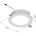 Hera Inbouwarmatuur DYNAMIC FR 215-LED rond, stijf, Tunable White IP20, opaal, wit dimbaar 25W 2500lm 2700-5000K CRI 90-100