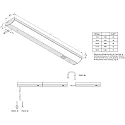 Hera Onderbouwarmatuur LED MODULITE F - HVLCS met schakelaar IP20, zwart  8W 760lm 4000K 120° 120° CRI 90-100 45cm