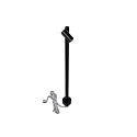 LED Mono Spot for object lighting, seamless height up to 30cm, 24V DC, CRi>90, rotatable, swiveling, 1.5W 3000K 38°, black