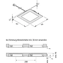 LED Recessed luminaire FAQ 58 with surface light, 3W, 3000K, IP20, brushed stainless steel