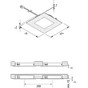 Hera Recessed LED area light luminaire FAR 68-LED, IP44, angular, LED24 connection, CRi>90, 4000K 270lm 110°, inox