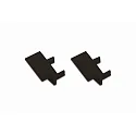 Eindkap FOR 9MM MILLED-IN PROFILE + 4MM STRIPS mechanisch, set van 2, links-rechts, zwart mat