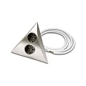 Contactdoos LUXOR 2 ST 2-voudig, met open kabel, rvs mat