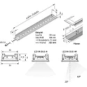 Hera Flat recessed LED luminaire LED IN-Stick H for milled groove, IP44, incl. LED24-plug cable, 53cm, 12.5W 3000K 100°, CRI> 95