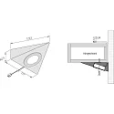 Hera Onderbouwarmatuur UL 2-LED F met stekker IP20, rvs, opaal dimbaar 3W 210lm 4000K CRI 90-100 12.4cm