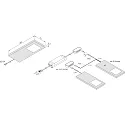 Hera LED under-cabinet luminaire LED Slim-Pad F, IP20, with IR dimmer, homogeneous area light, LED24 connection, 5W 4000K, black
