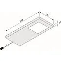Hera 3pc. set of under-cabinet luminaire Dynamic LED Slim-Pad F 5W, stainless steel look + radio remote + LED 24V transformer 30W