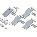 Wand- en plafondarmatuur LED L-PAD dimbaar, set van 4, bedienbaar met gebaren, aluminium, transparant