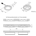 Hera Meubelarmatuur DYNAMIC FR 55-LED rond, set van 3, Tunable White, met afstandsbediening IP20, rvs, opaal dimbaar