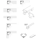 Hera LED corner profile 10mm 45°, incl. double-sided duct tape, length 100cm, aluminium