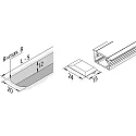 Hera LED milling mount profile 24/12mm for covering profile 15mm, length 100cm, anodised alu