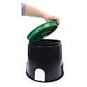 HEITRONIC Inbouwbehuizing FLOOR - TOP Ø 16.8CM / BOTTOM 20CM 4-voudig, zwart