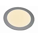 Wand- en plafondarmatuur TOULOUSE groot, rond IP44, gepoedercoat, zilver mat dimbaar