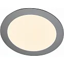 Wand- en plafondarmatuur TOULOUSE klein, rond IP44, gepoedercoat, zilver mat dimbaar