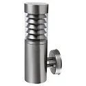 Wandarmatuur voor buitenshuis SATURN cilindrisch, zonder sensor E27 IP44, rvs, helder dimbaar
