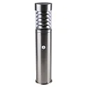 Sokkelarmatuur SATURN cilindrisch, met sensor E27 IP44, rvs, helder dimbaar