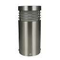 Sokkelarmatuur ARUBA 210MM cilindrisch, zijdelingse straling E27 IP44, rvs dimbaar
