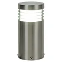 HEITRONIC Sokkelarmatuur ARUBA 210MM cilindrisch, zijdelingse straling E27 IP44, rvs dimbaar