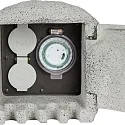 HEITRONIC Contactdooszuil PIEDRA 2-voudig, grijs