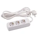 Socket, 3-fold, 3G1,5mm², white, 3m connection cable