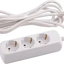 HEITRONIC Socket, 3-fold, 3G1,5mm², white, 3m connection cable
