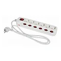 HEITRONIC Stopcontact 6-voudig, wit